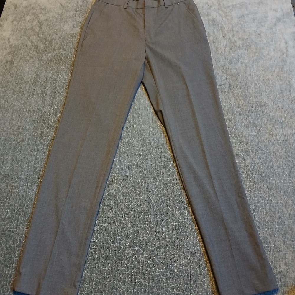 Calvin Klein Mens Gray Slim Fit Dress Pants 32W x 34L Flat Front Trousers NWOT